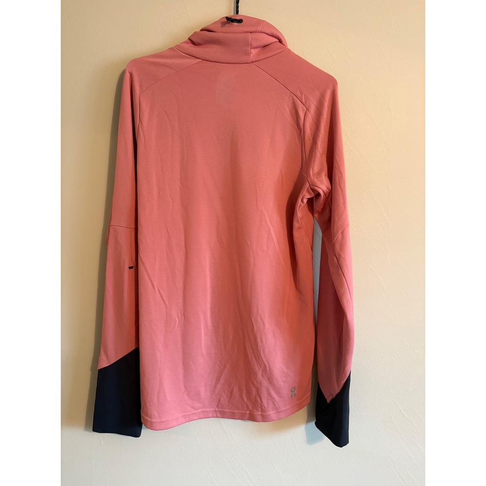 On Running Weather Shirt Womens L Coral Grey High Neck Pullover Top Gorpcore - Picture 3 of 10